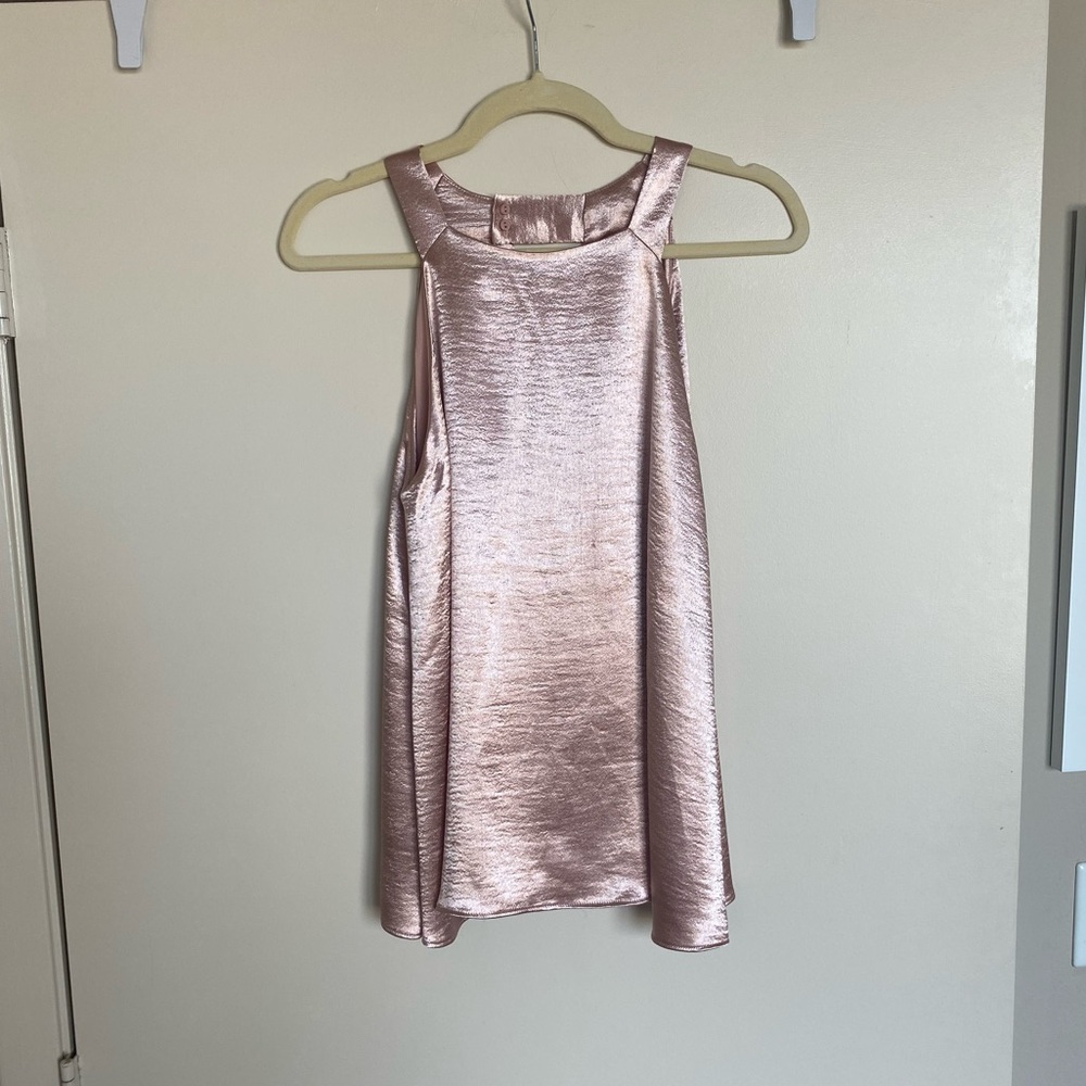 Pink Satin Metallic Blouse
